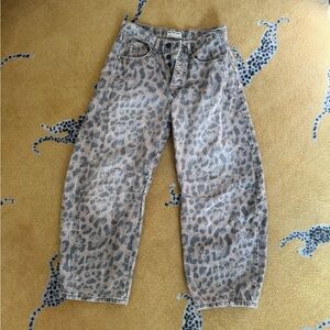 Free People Cheetah Barrel Jeans